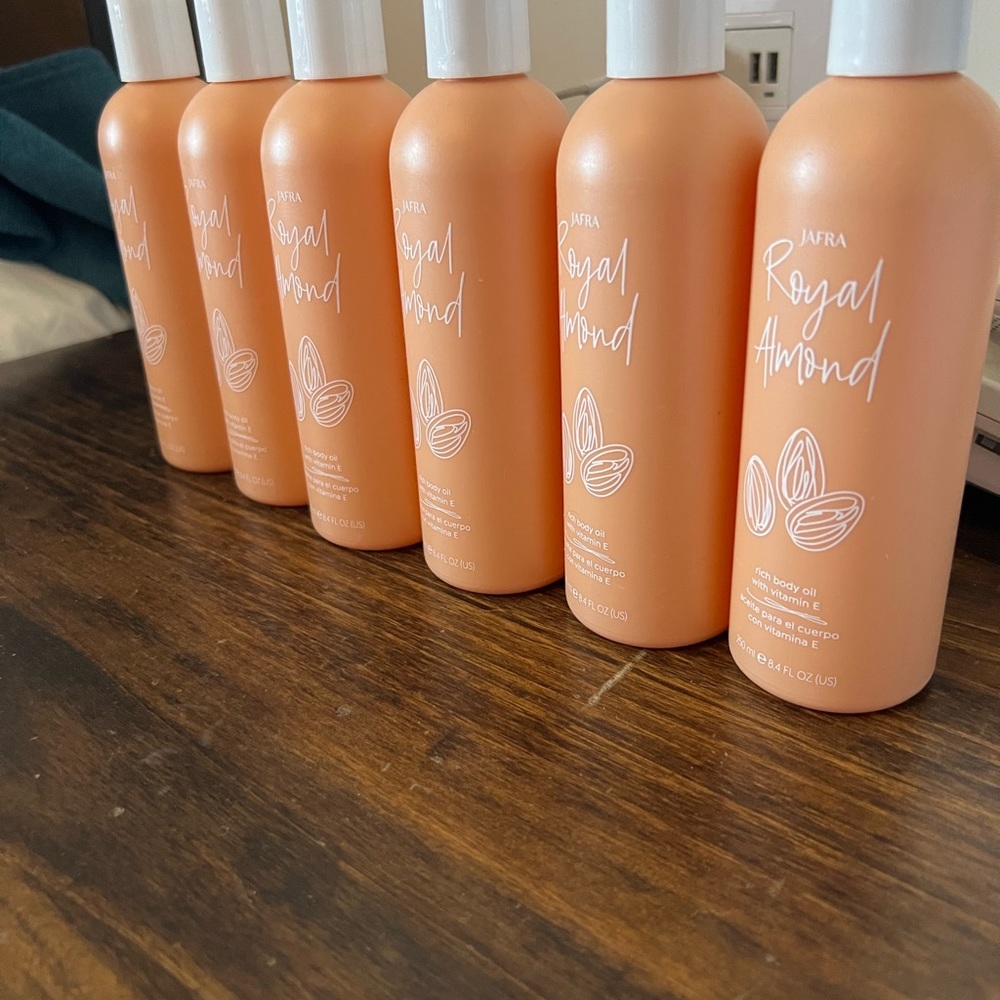 JAFRA Royal Almond Body Oil- 6 BOTTLES- 8.4 FL OZ